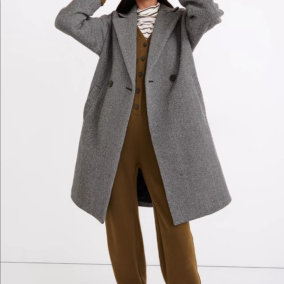 Madewell Averdon Coat in Herringbone Insuluxe Fabric - Picture 2 of 11